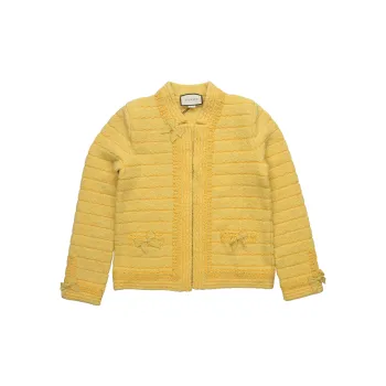 GUCCI SS23 Knitted Fabric Cardigan Women's Yellow