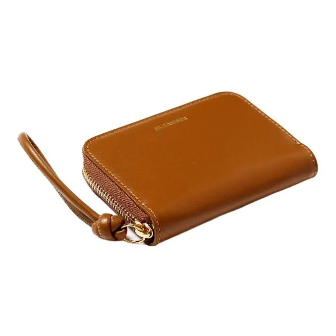 JIL SANDER Calfskin Wallet Trumpets Unisex Brown-2