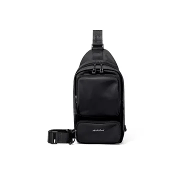 MashaLanti Oxford One Shoulder Crossbody Sling Bags Men's Smoke Gray/Black