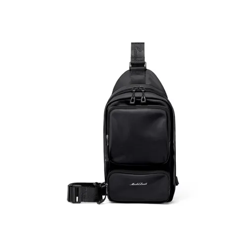 MashaLanti Oxford One Shoulder Crossbody Sling Bags Men's Smoke Gray/Black