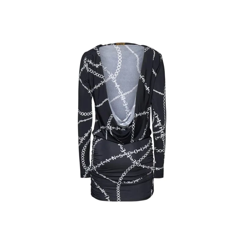 VERSACE JEANS COUTURE Long Sleeved Open Back Mini Dress-1