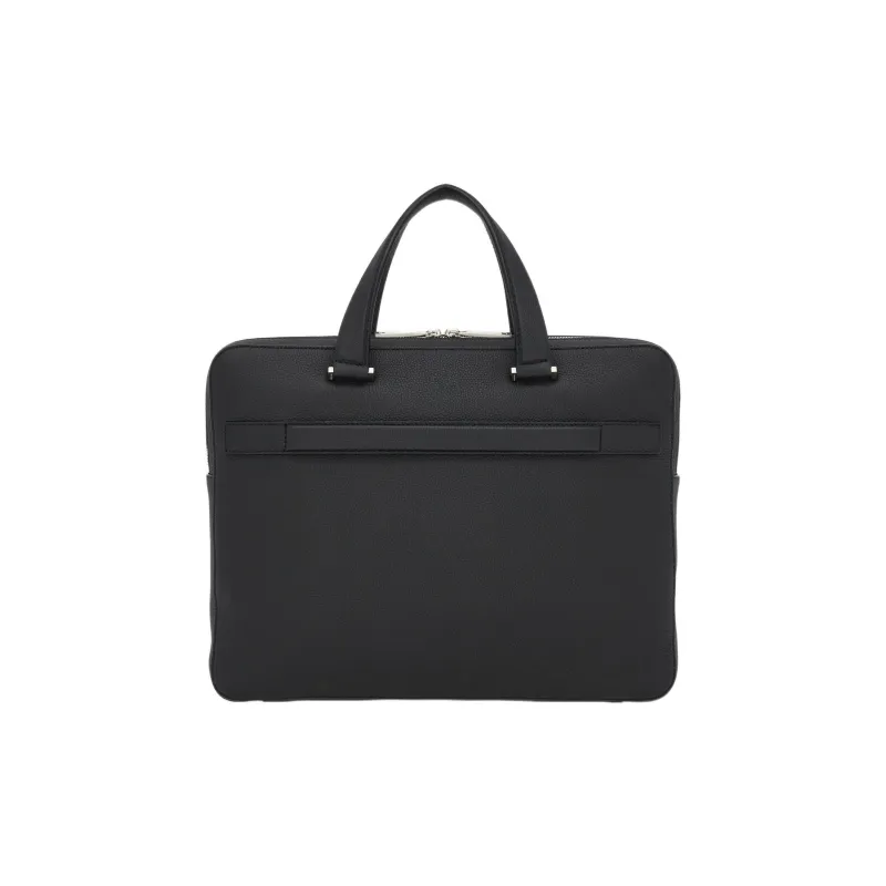FERRAGAMO Calfskin Briefcase, Handbag Men's Black-2
