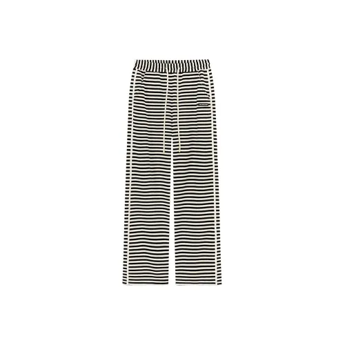 NO ONE ELSE Casual Pants Women's Black/White Stripe