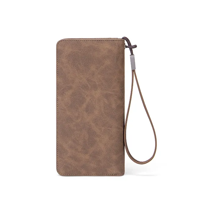 MashaLanti Microfiber Synthetic Leather Card Holder Wallet Men's Coffee-3
