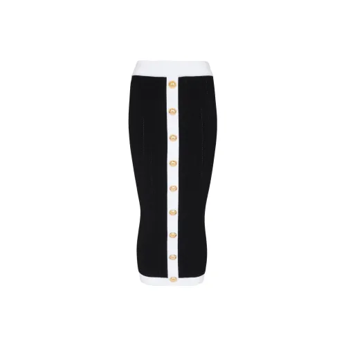 BALMAIN Knit Long Skirts Women's Black