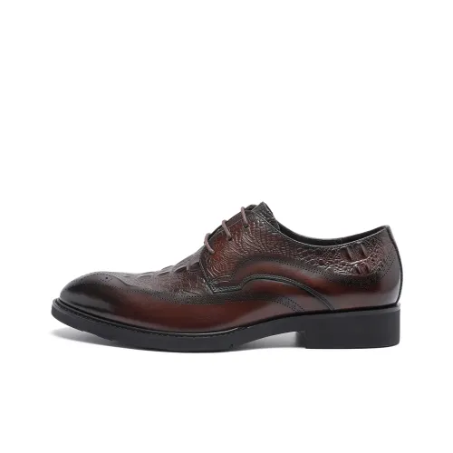 TRUMPPIPE Dress Shoes Men Low-Top Brown