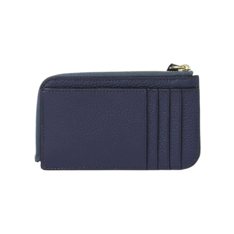 Chloe Alphabet Grained Calfskin Coin Purses Wallets Small Size Women's Carbon Blue-1