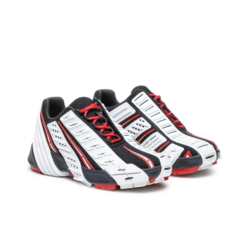 DIESEL Anti-Slip Wear-Resistant Low-Top Casual Shoes Women's Black White Red-1