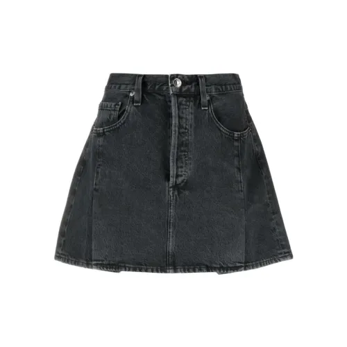 AGOLDE Pleated Mini Denim Skirt