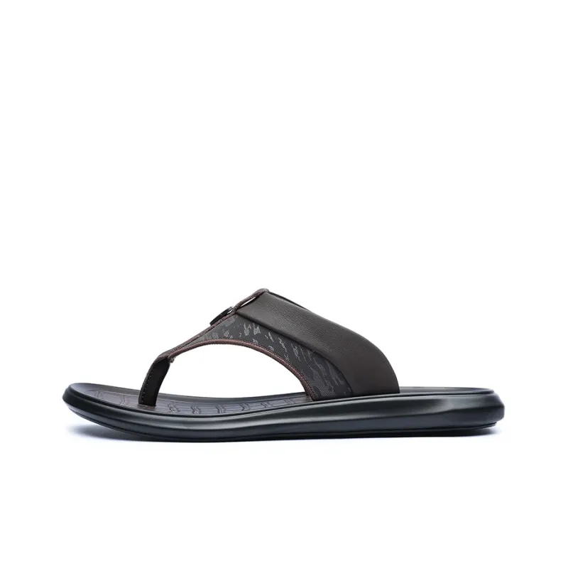 QIAONAI Abrasion Resistant Flip Flops Men's Black-1