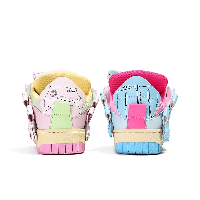 ADCDAVINCI Wheat Whirlwind Series ADCDAVINCI Low Top Skateboard Shoes Unisex Blue Pink-3