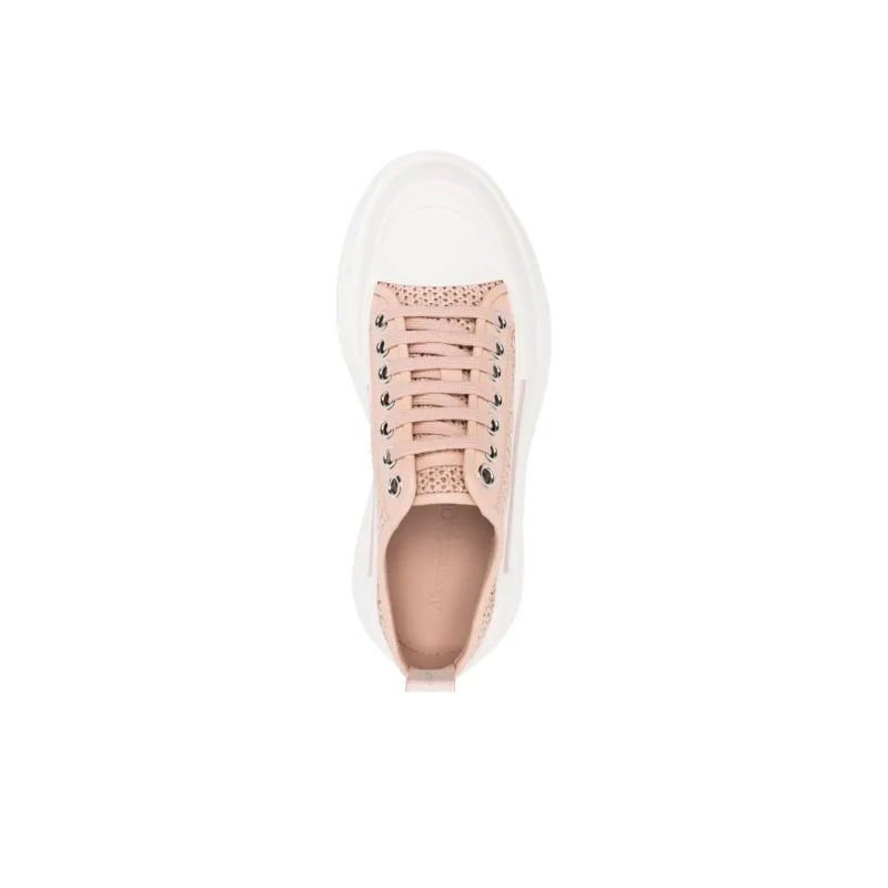 Alexander McQueen Oversized Woven Lace Up Sneakers Women's-3
