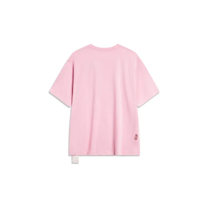 LiNing Badfive Drop Shoulder Sleeve T-Shirt Unisex Blossom Pink-1