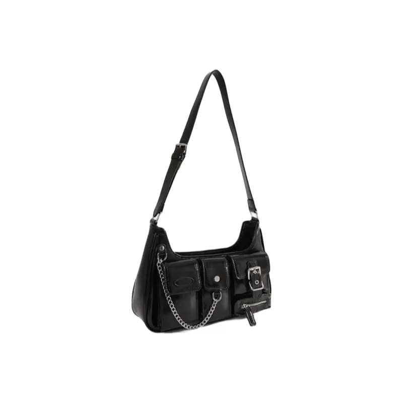 NOMK PU Shoulder Bag Women's Black/White-1