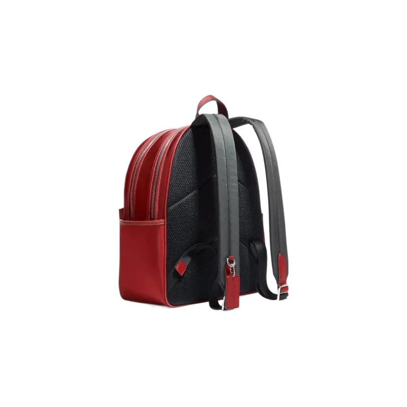 COACH Recycled Nylon With Leather Backpack Tubas Women's Red-1