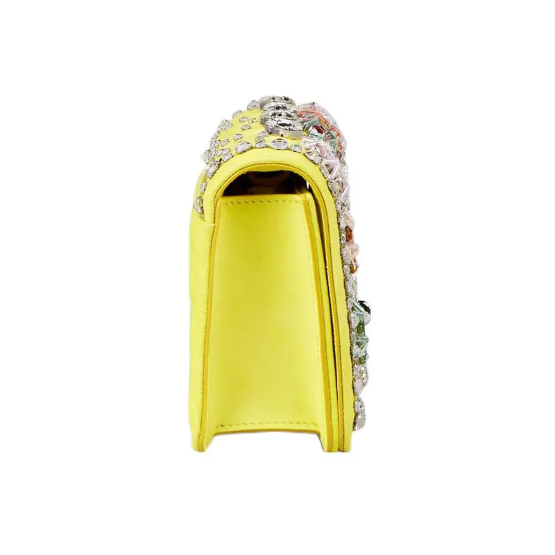 Roger Vivier Suede Leather One Shoulder Crossbody Handheld Bag Mini Women's Yellow-2