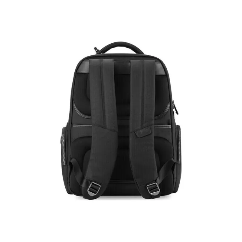 SAMSONITE Fabric Cow Leather Patchwork Backpack Men's Black-3
