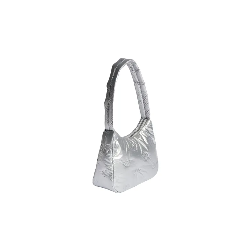Adidas Originals Polyurethane Bonded Recycled Polyester Handbag Shoulder Bag Women's Silver-1
