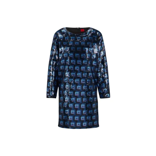 HUGO BOSS Long-Sleeved Dresses Women's Blue