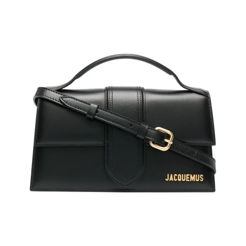 Jacquemus Cow Leather Shoulder Bag, Crossbody Bag, Handbag Women's Black-0
