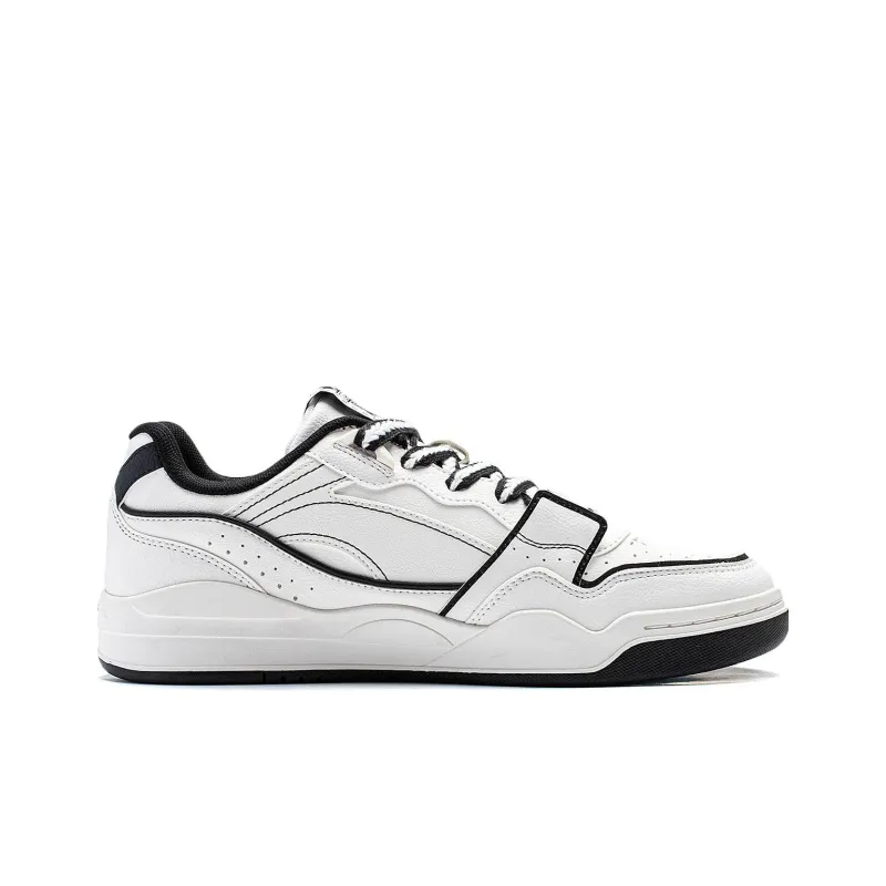 LiNing Yuebai Slip Resistant Cushioning Low Top Skateboard Shoes Men's White Black-1