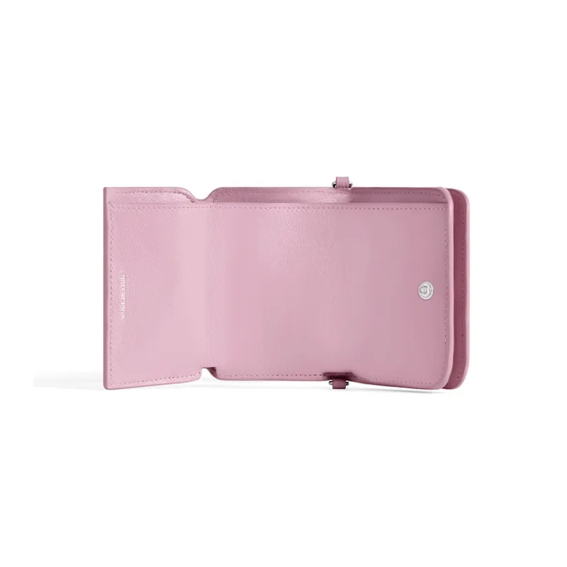 Balenciaga Calfskin Wallet Mini Women's Pink-3