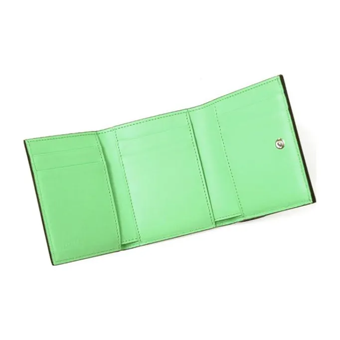 FENDI ROMA Calfskin Wallet Medium Size Women's Green-2