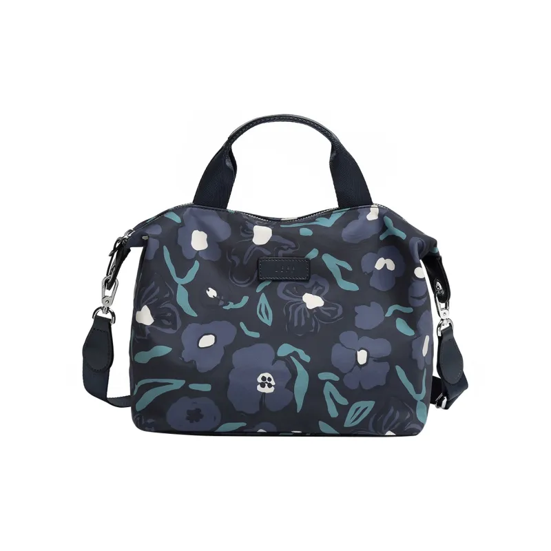 LEFF Fabric Shoulder Bag, Crossbody Bag, Handbag Medium Size Women's Artistic Floral/Blue Floral-4