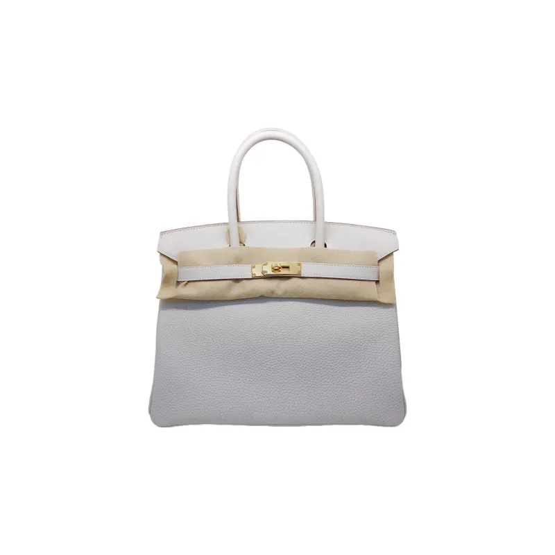 HERMES Birkin Togo Calfskin Birkin Bag Handbags Regular Women's M4 Gris Pale Cream Gray-0