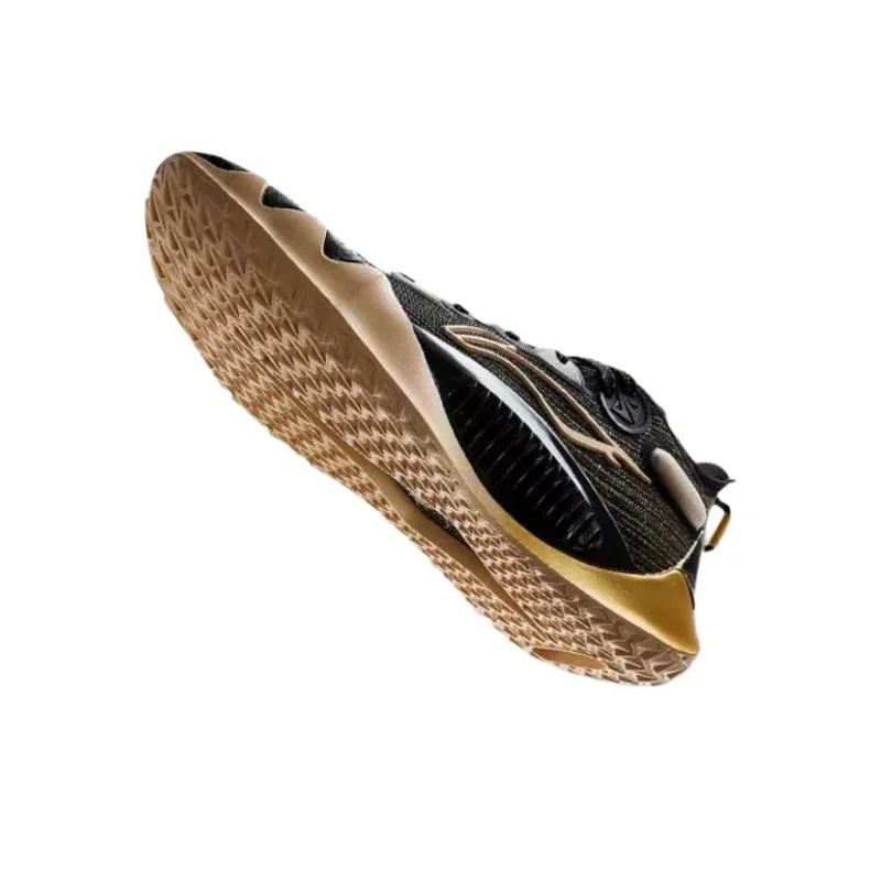 LiNing JB1 Jimmy Butler 1 Luminous Black Gold Slip Resistant Low Top Basketball Shoes Men's-4