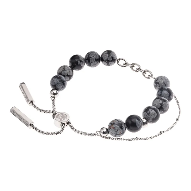 Rastaclat Snowflake Obsidian Beaded Bracelet Unisex-5
