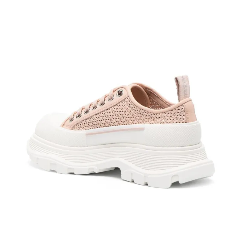 Alexander McQueen Oversized Woven Lace Up Sneakers Women's-4