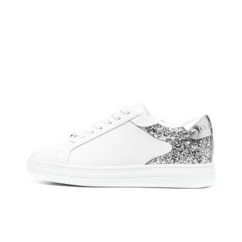 Jimmy Choo Rome Slip Resistant Cushioning Low Top Skateboard Shoes Women's White Silver