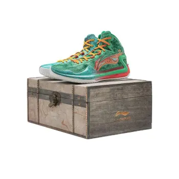 LINING Liren 4 Basketball Shoes Unisex High Top Jade Frost Green/Pure Blue