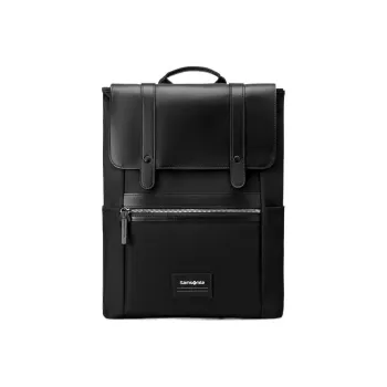 SAMSONITE Nylon And Leather Backpack Large Size Men's Black