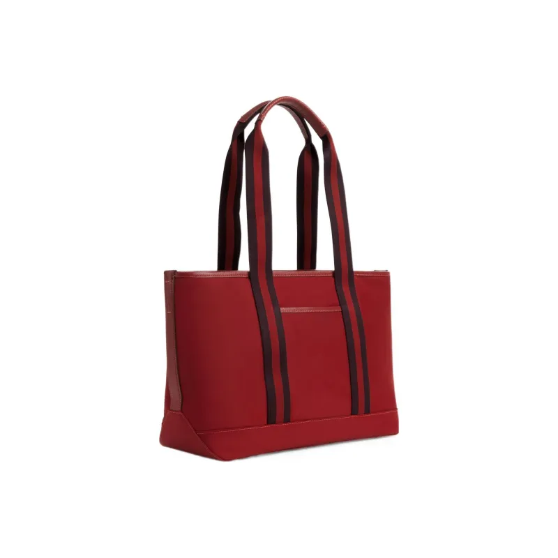 COACH Ellis Nylon Patchwork Pebbled Leather Tote Bag Shopping Bag Shoulder Bag Handbag Large Size Women's Red-1