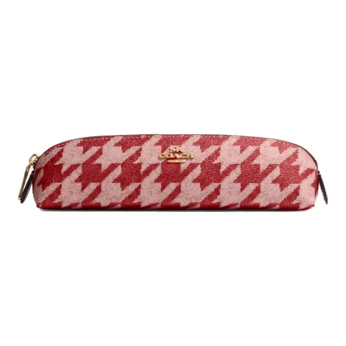 COACH Pencil Case Storage Bags Burgundy