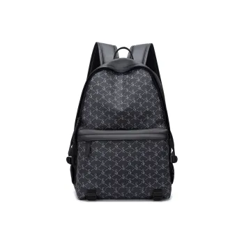 Slazenger Soft Leather Backpack Regular Men's Pattern Black