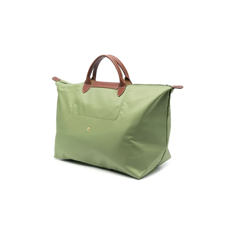 LONGCHAMP Le Pliage Cow Leather Trim Luggage Bag, Handbag, Travel Bag Trumpets Women's Avocado Green-2