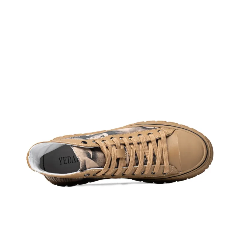 YEDANI High Top Skateboard Shoes Men's Khaki-2