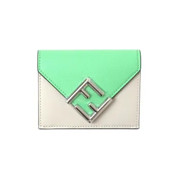 FENDI ROMA Calfskin Wallet Medium Size Women's Green