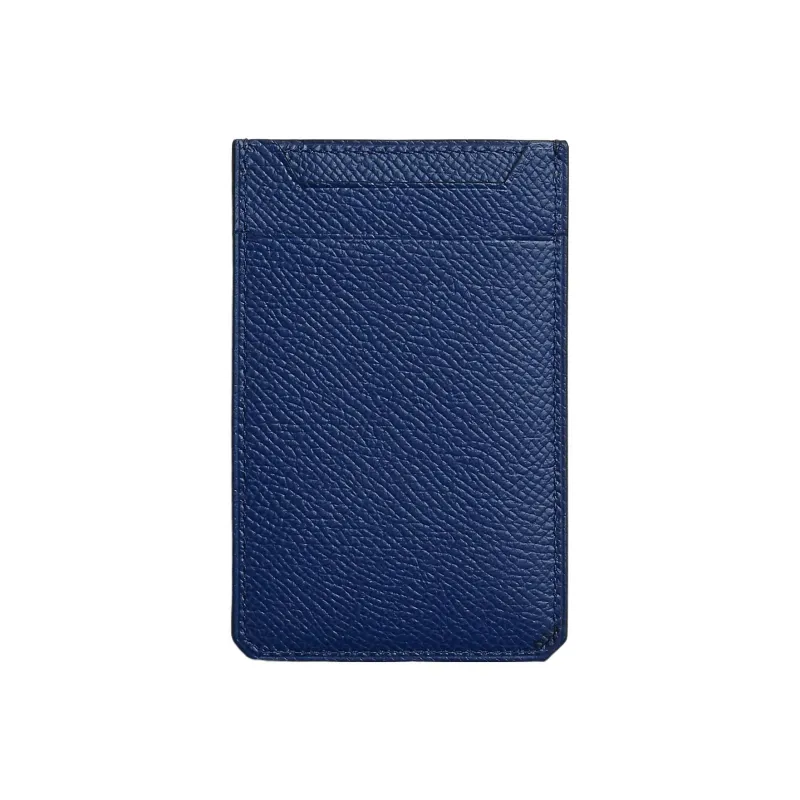 HERMES Epsom Calfskin Card Holder Women's 73 Bleu Saphir Sapphire Blue-1