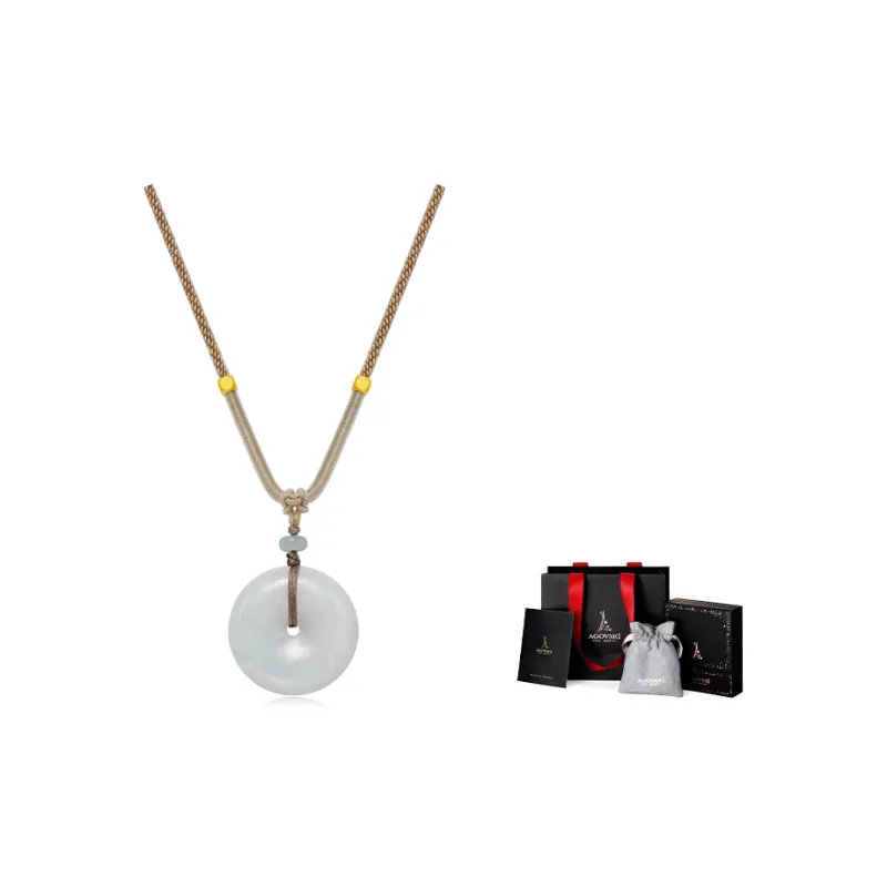 AGOVSKI Bean Type Jadeite Necklaces Unisex-3