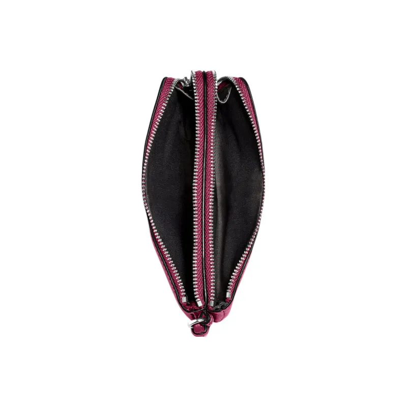 COACH Wristlet Pebbled Leather Wallet Card Holder Clutch Small Size Women's Light Raspberry-1