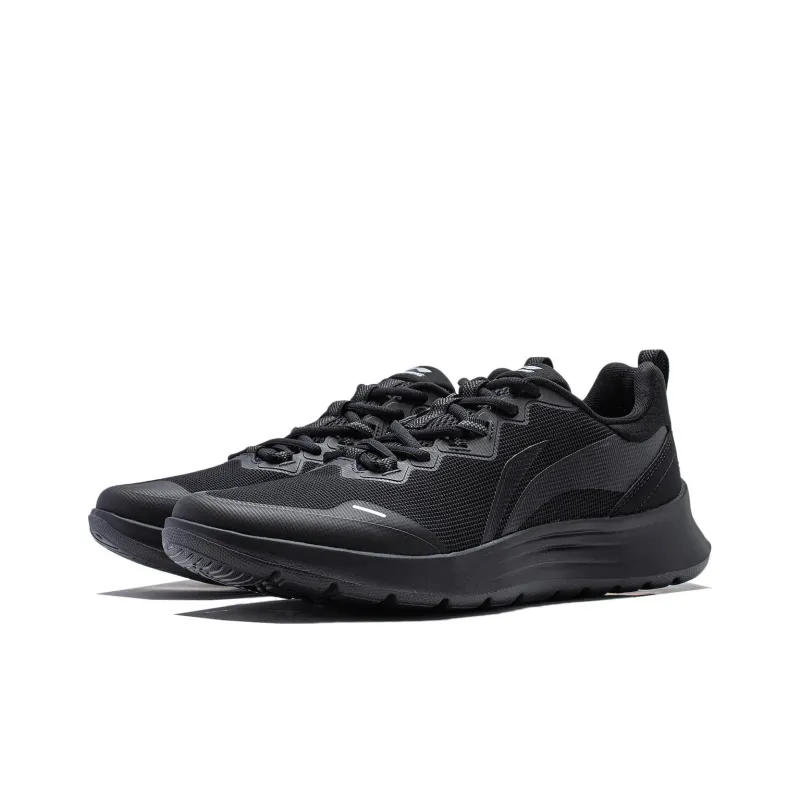 LiNing Feather Wear Resistant Slip Resistant Low Top Running Shoes Men's Black-2