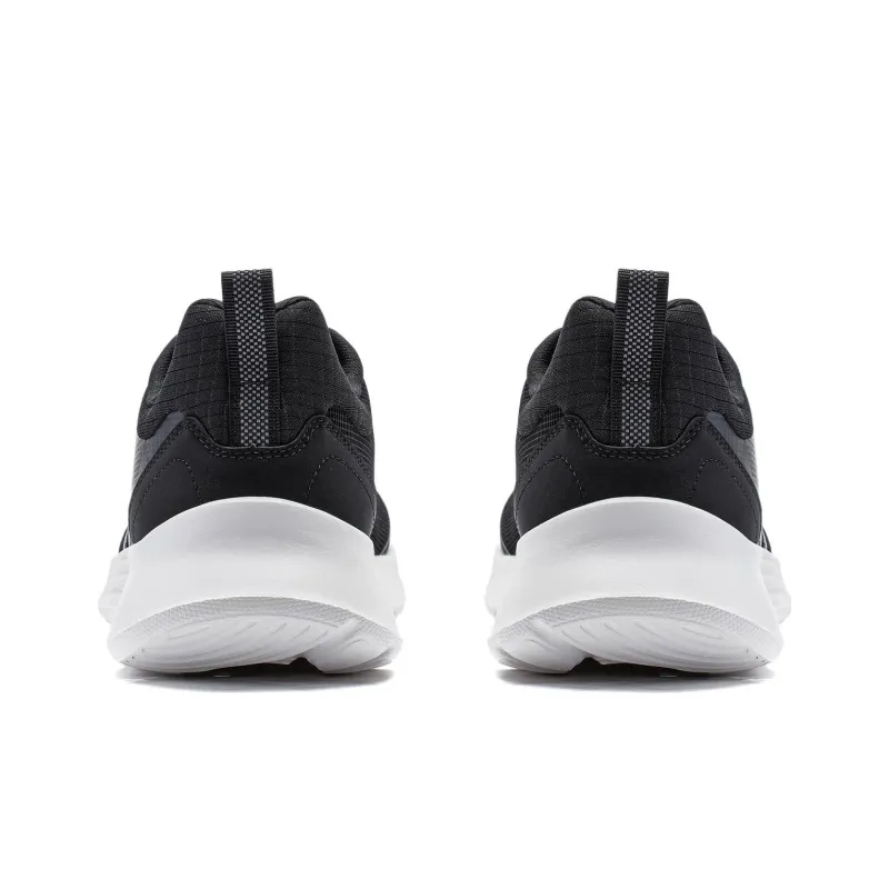 LiNing Feather Wear Resistant Slip Resistant Low Top Running Shoes Men's Black White-4