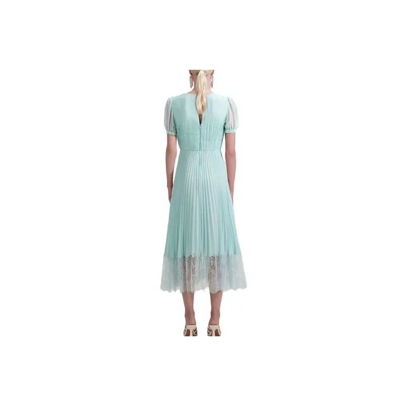 Self portrait Short Sleeved Dresses Women's Haze Blue-1