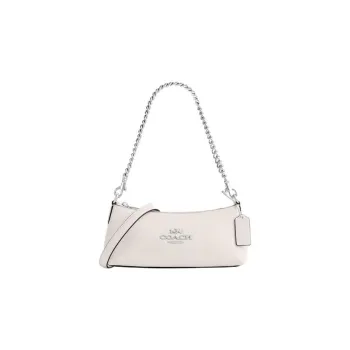 COACH Charlotte Grained Leather Shoulder Bag Portable Crossbody Bag Shoulder Bag Women's White