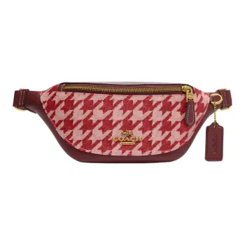 COACH Warren Canvas With Leather Sling Bags One Shoulder Crossbody Fanny Pack Mini Unisex Burgundy