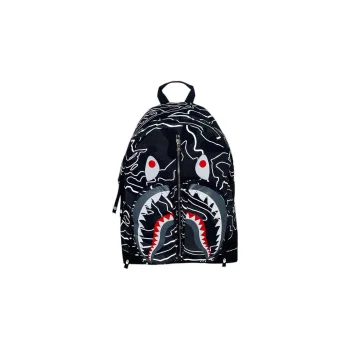 A BATHING APE Layered Line Camo Shark Day Pack Beige
